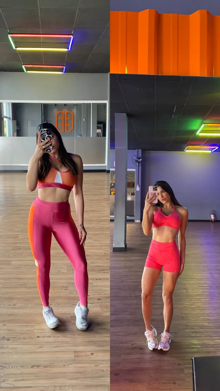 Antes e depois de aluna com treino de emagrecimento
