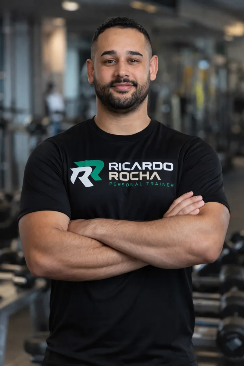 Ricardo Rocha, personal trainer de musculação, na academia em Leme-SP